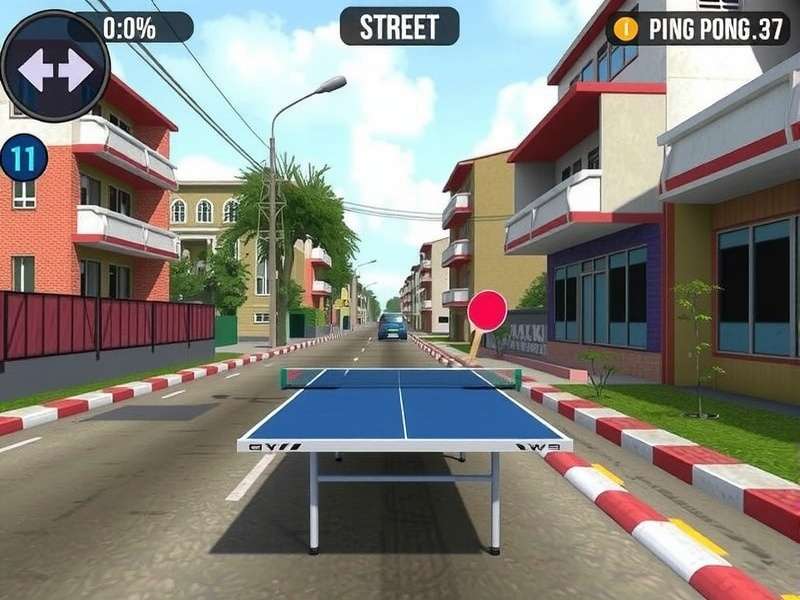 Ping Pong India: Top Spins - Street Mode Ping Pong India: Top Spins gameplay showing street mode in a neighborhood setting